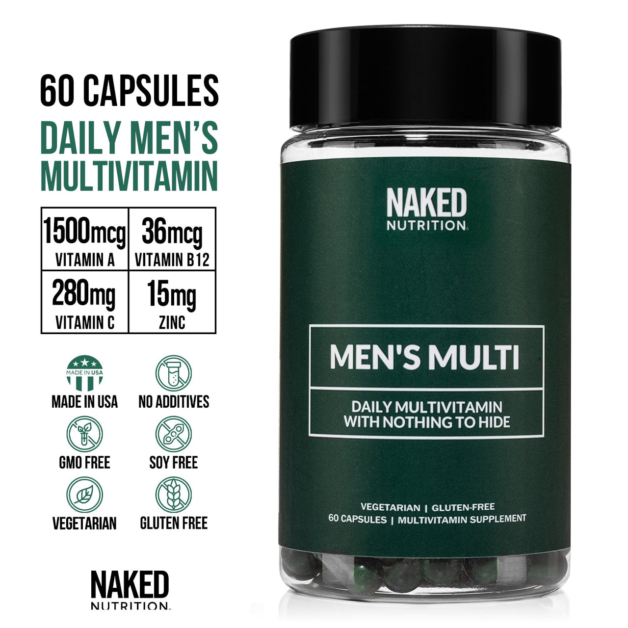 Multivitamin for Men | Naked Men's Multi - 60 Capsules