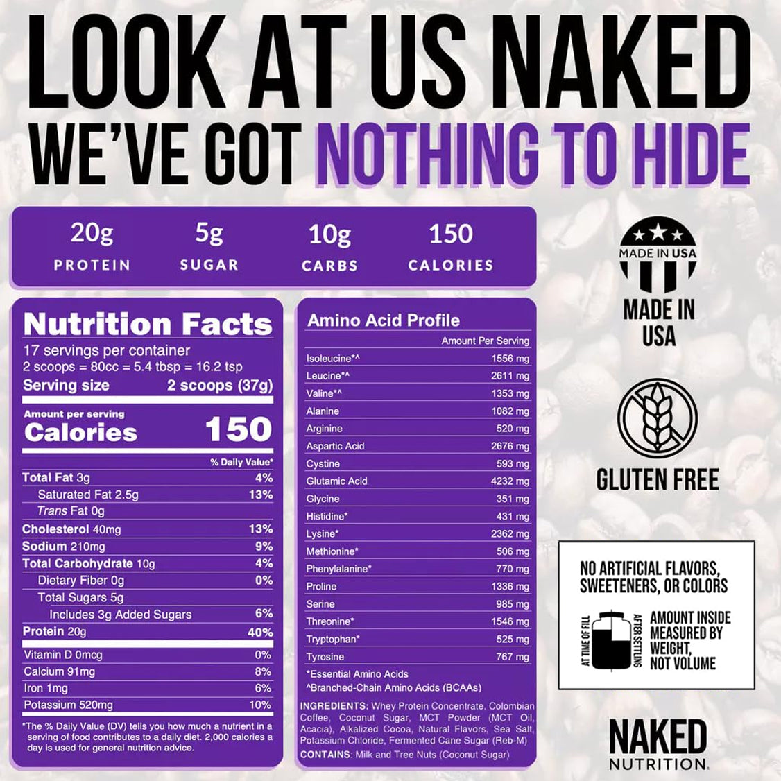Mocha Latte Protein Iced Coffee | Naked Protein Coffee - 17 Servings