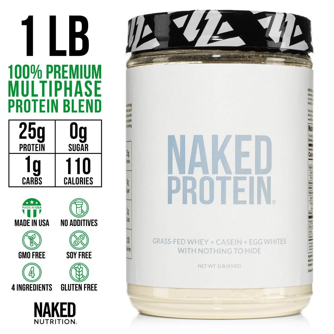 Protein Powder Blend - 1LB Egg, Whey & Casein Protein Blend | Naked Protein - 1lb