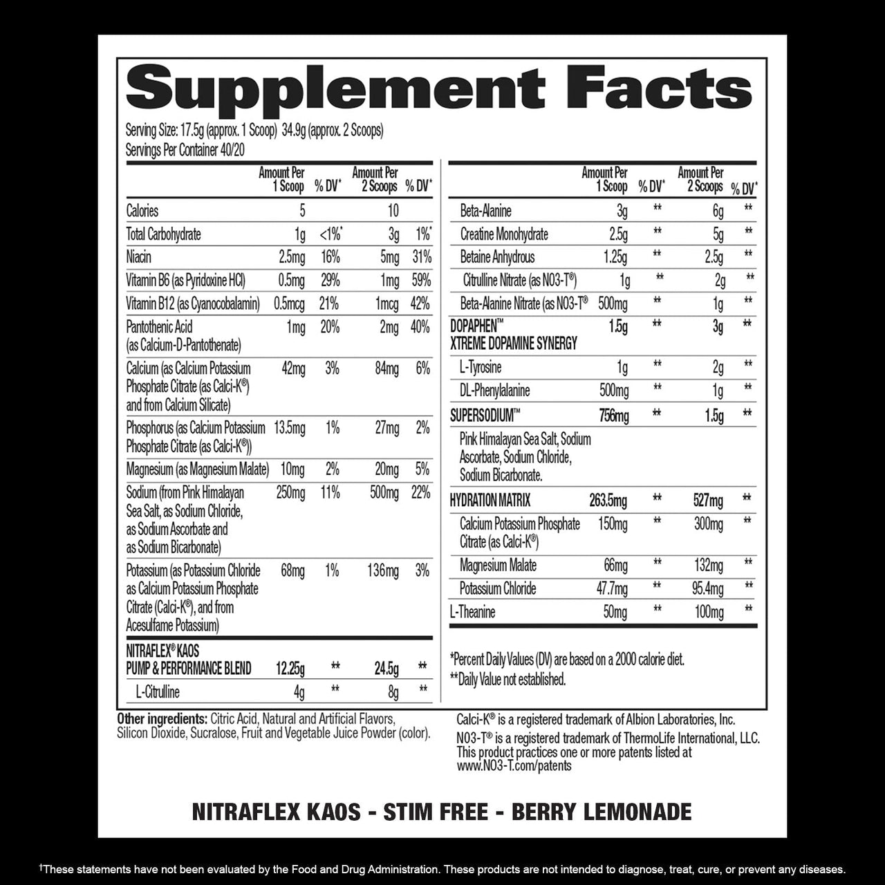 NITRAFLEX KAOS Stim Free