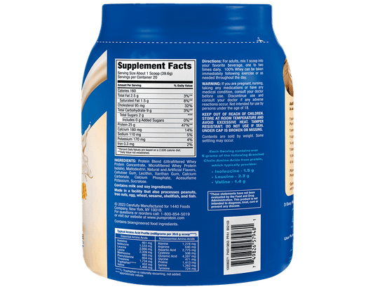 Vanilla Milkshake 100% Whey Protein Powder -  (1.75 lb. Canister)