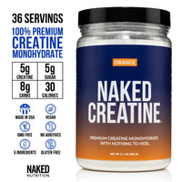 Orange Creatine Monohydrate Powder | Naked Creatine - 1.1LB