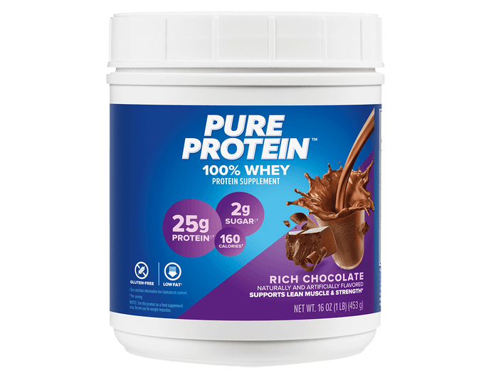 Rich Chocolate 100% Whey Protein Powder -  (1 lb. Canister)