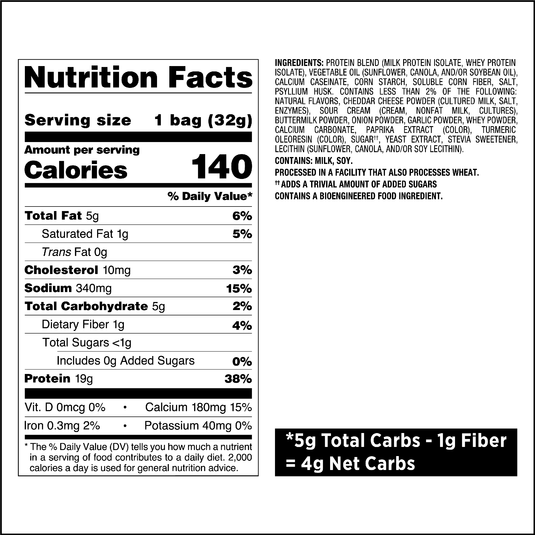 Cheddar & Sour Cream Original Style Protein Chips