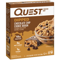 Dipped Chocolate Chip Cookie Dough Protein Bar