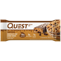 Dipped Chocolate Chip Cookie Dough Protein Bar