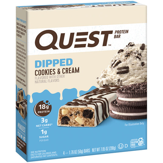 Dipped Cookies & Cream Protein Bars