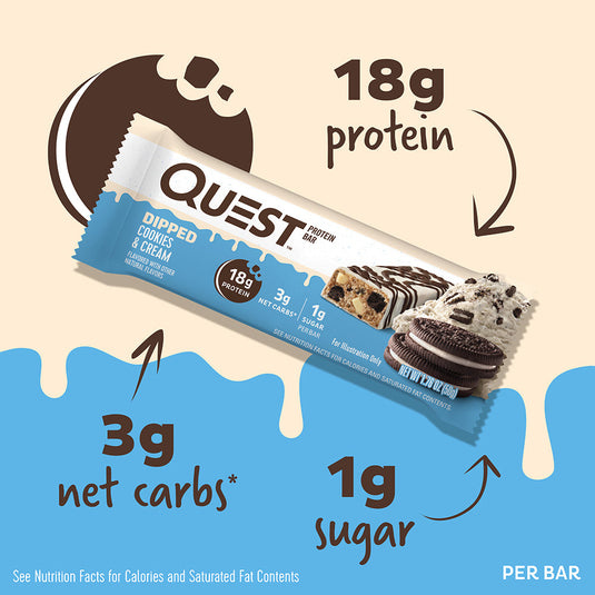 Dipped Cookies & Cream Protein Bars