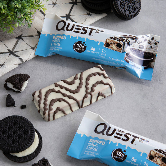 Dipped Cookies & Cream Protein Bars