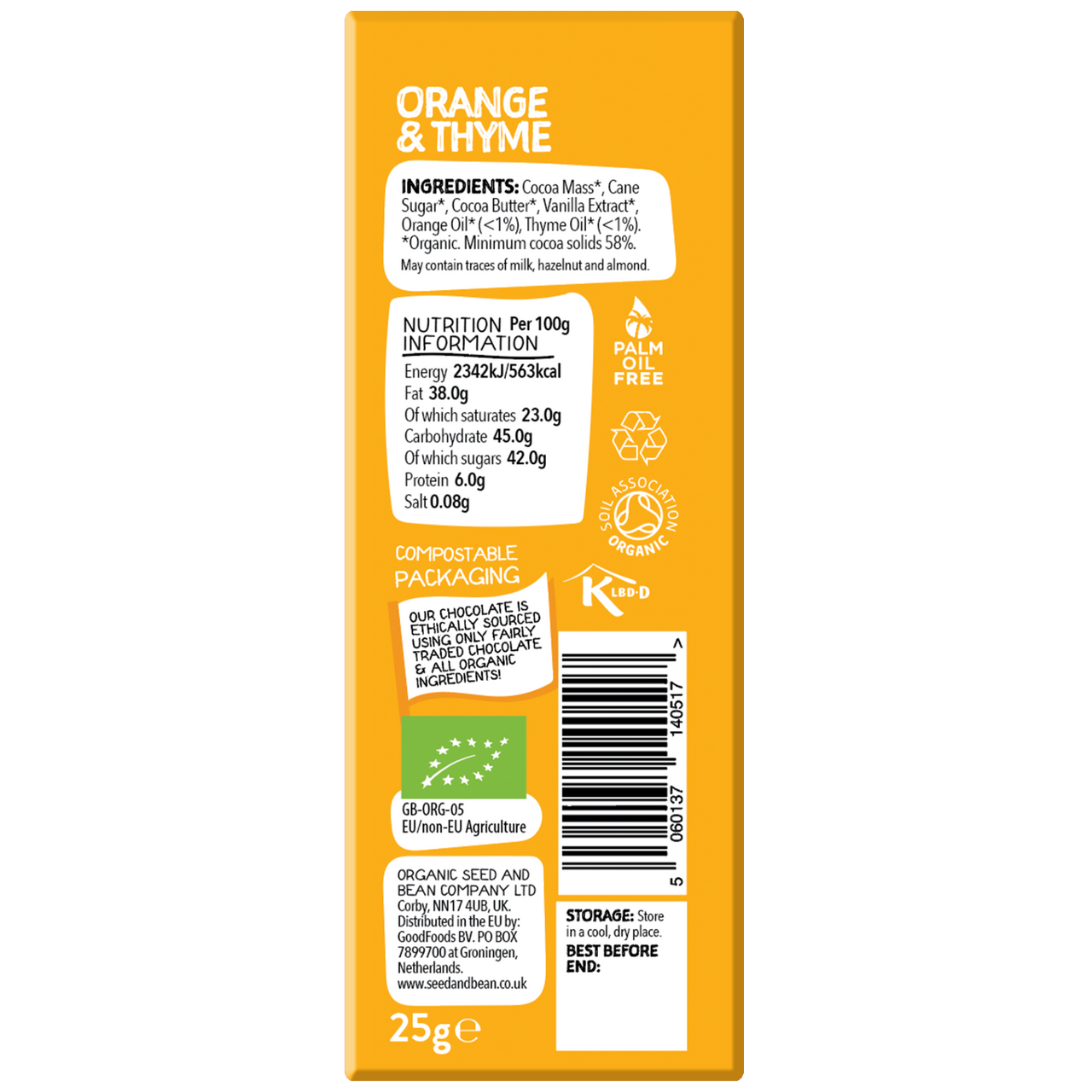 Seed and Bean - 58% Sweet Orange & Thyme Mini