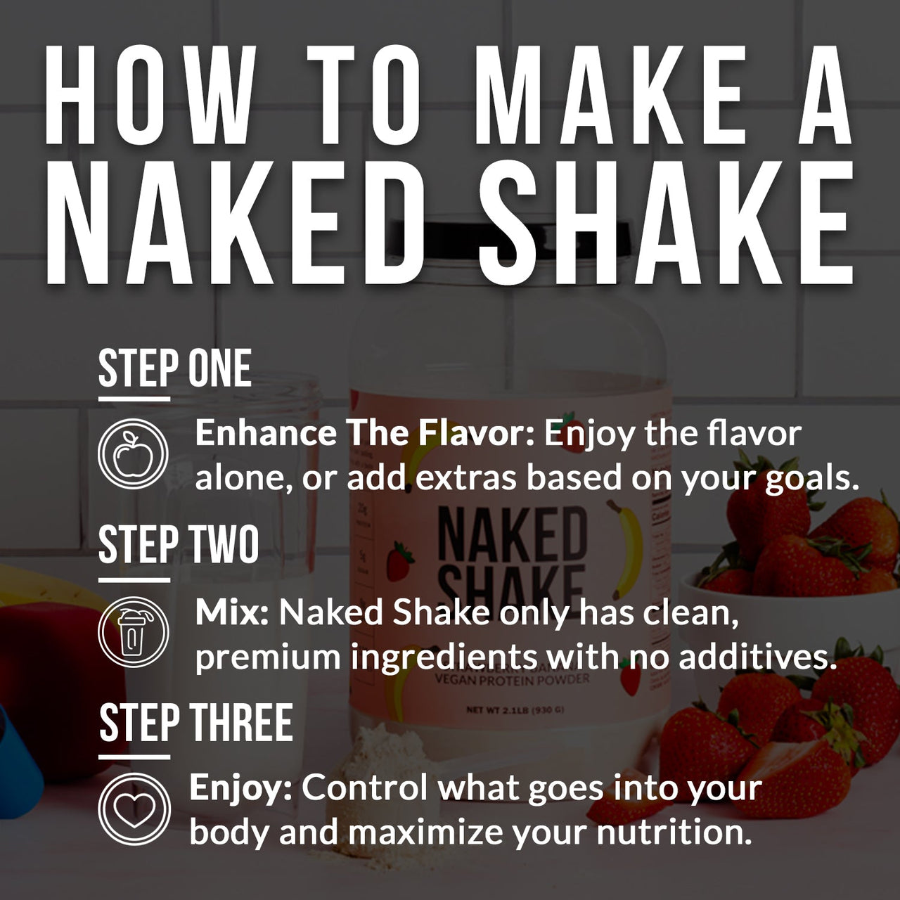 Strawberry Banana Protein Shake | Naked Shake - 30 Servings
