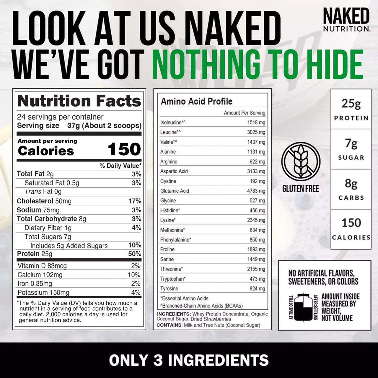Strawberry Whey Protein Powder | Naked Strawberry Whey - 2LB
