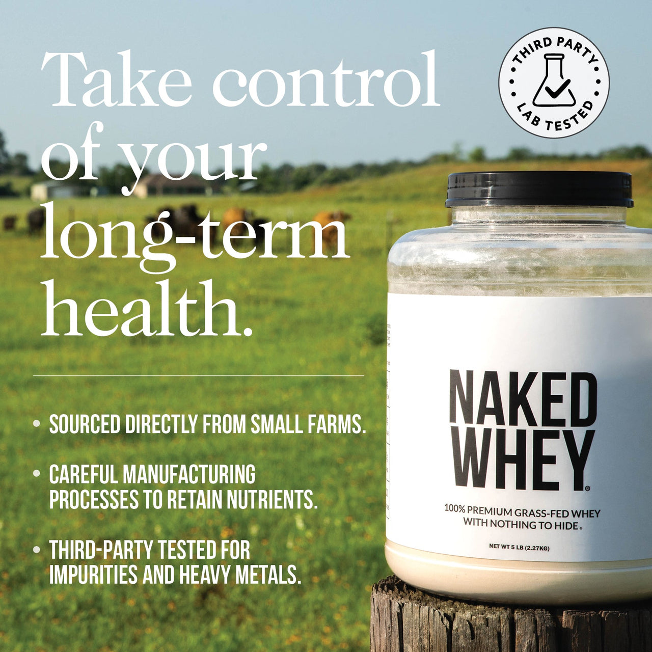 Grass Fed Whey Isolate Protein Powder | Naked Whey Isolate - 2LB