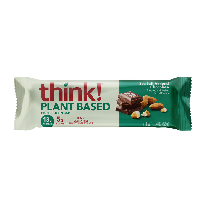 Plant-Based High Protein Bar, Sea Salt Almond Chocolate