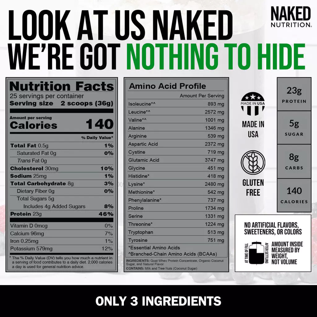 Vanilla Goat Whey Protein Powder | Naked Goat - 2lb