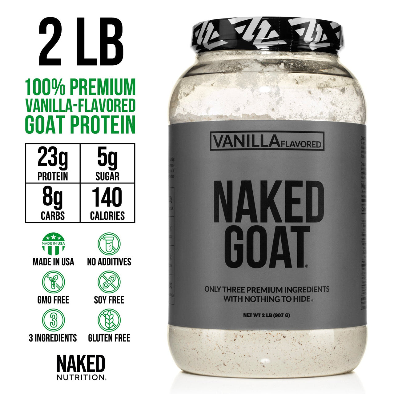 Vanilla Goat Whey Protein Powder | Naked Goat - 2lb