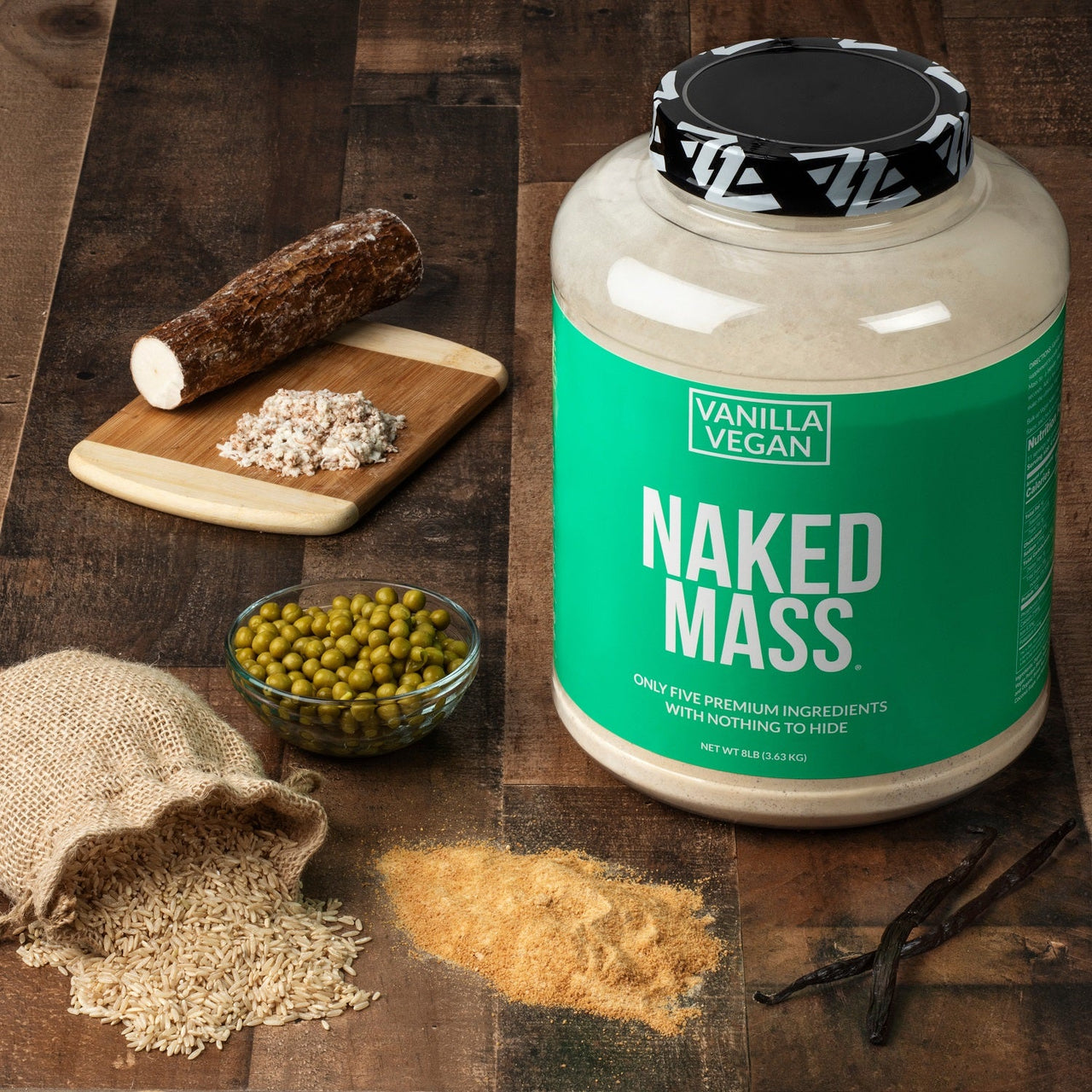 Vanilla Vegan Weight Gainer Supplement | Naked Vegan Mass - 12LB