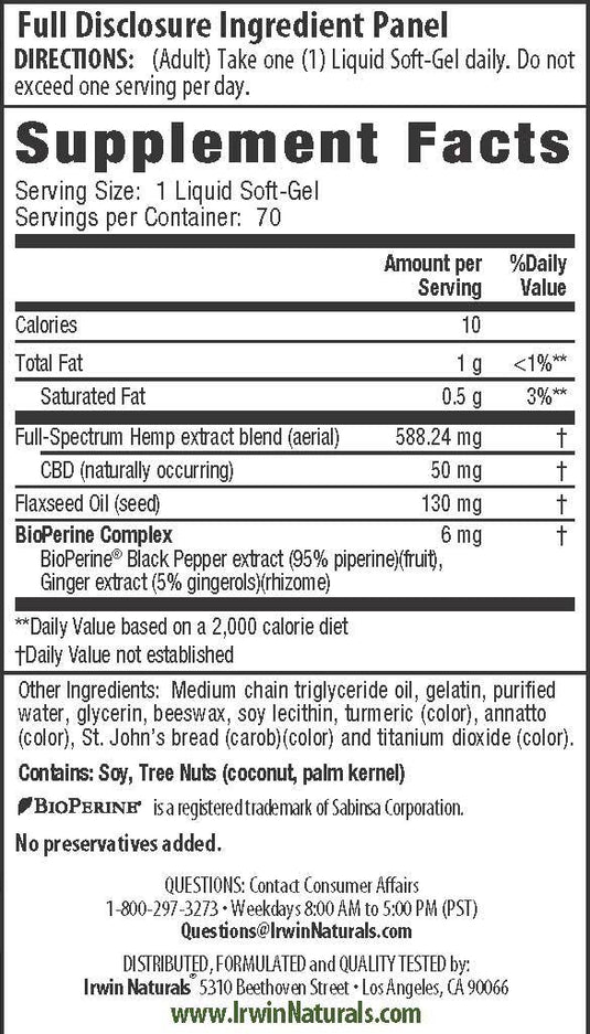 Extra-Strength CBD Soft Gels: 50 mg