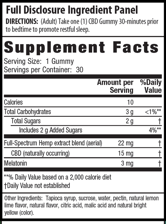 CBD + Melatonin Gummies - 15mg