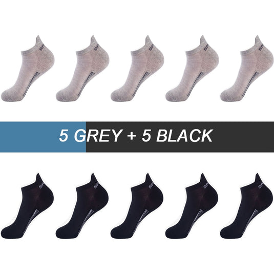 10Pairs High Quality Men Ankle Socks Breathable Cotton Sports Socks Mesh Casual Athletic Summer Thin Cut Short Sokken Size 38-48