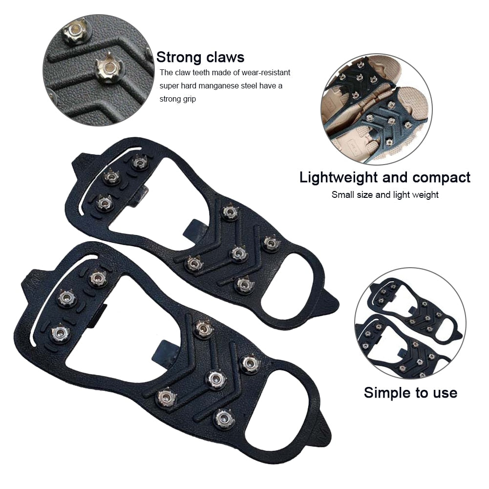 1 Pair 8-Tooth Anti-Skid Ice Gripper Spike