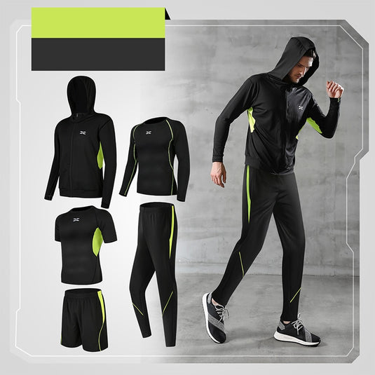 5pcs Men's Workout Clothes Outfit Fitness Apparel