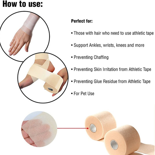 PU foam bandage Elbow & Knee Pads Film Foam Underwrap Sports Pre-Wrap for Athletic Tape