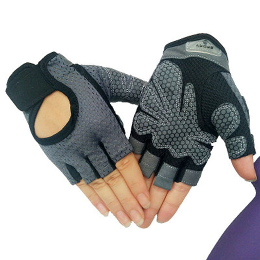 2 Pieces Professional Gym Fitness Gloves Power Weight Lifting Women Men Crossfit Workout Bodybuilding Half Finger Hand Protector