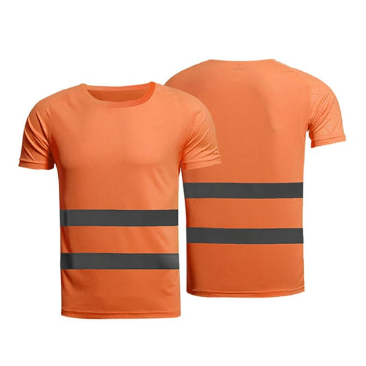 Men Breathable Reflective Safety Short Sleeve T-Shirt