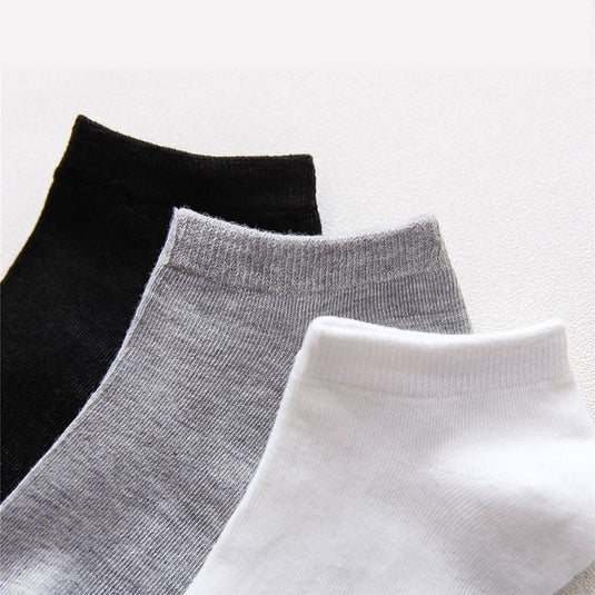 5 Pairs/Lot Low Cut Men Socks Solid Color Black White Gray Breathable Cotton Sports Socks Male Short Socks Women Men
