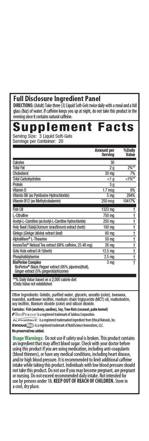 Brain Awake Max3 + Nitric Oxide Booster