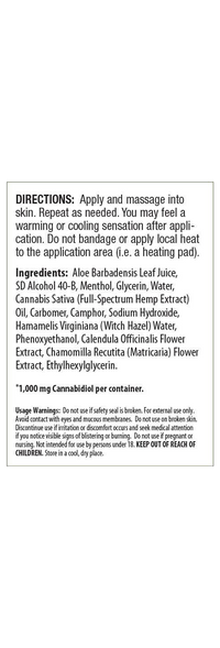 CBD Gel 1000mg: Menthol