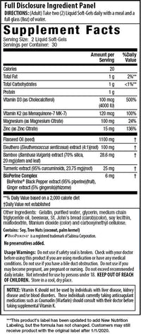 High Potency D3 & K2 +Turmeric Extract