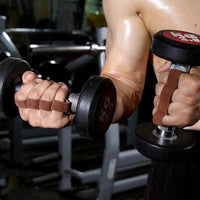 1 Pair Cowhide Leather Anti-Skid Weight Lifting Hand Guard Gloves