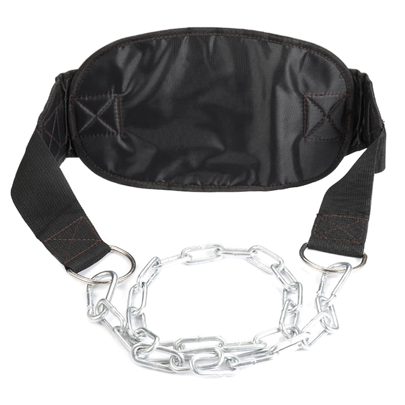 Thick Neoprene Weight Lifting Belt with Chain Dipping Belt For Pull Up Chin Up Kettlebell Barbell Fitness Bodybuilding Gym Belt