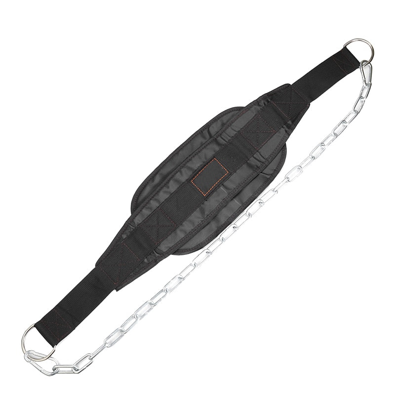 Thick Neoprene Weight Lifting Belt with Chain Dipping Belt For Pull Up Chin Up Kettlebell Barbell Fitness Bodybuilding Gym Belt