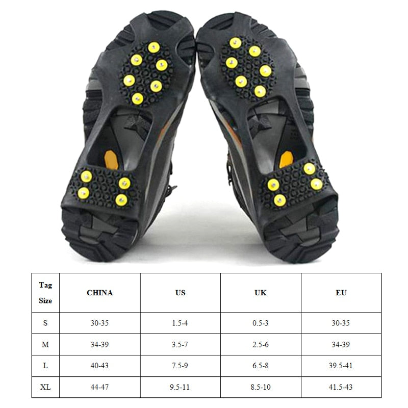1Pair 10 Studs Anti-Skid Snow Ice Gripper
