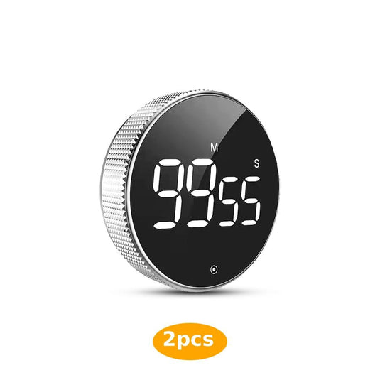 Round Digital Timer Stopwatch HD LED Electronic Studying Meditation Fitness Countdown Alarm Kitchen Gadget Home Supplies