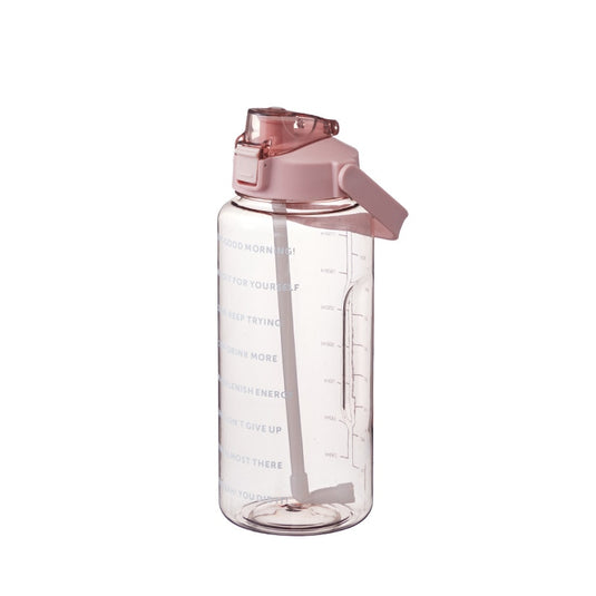 2L Large Capacity Water Bottle Straw Cup Gradient Color