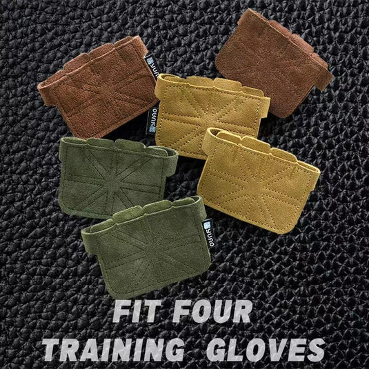 1 Pair Cowhide Leather Anti-Skid Weight Lifting Hand Guard Gloves