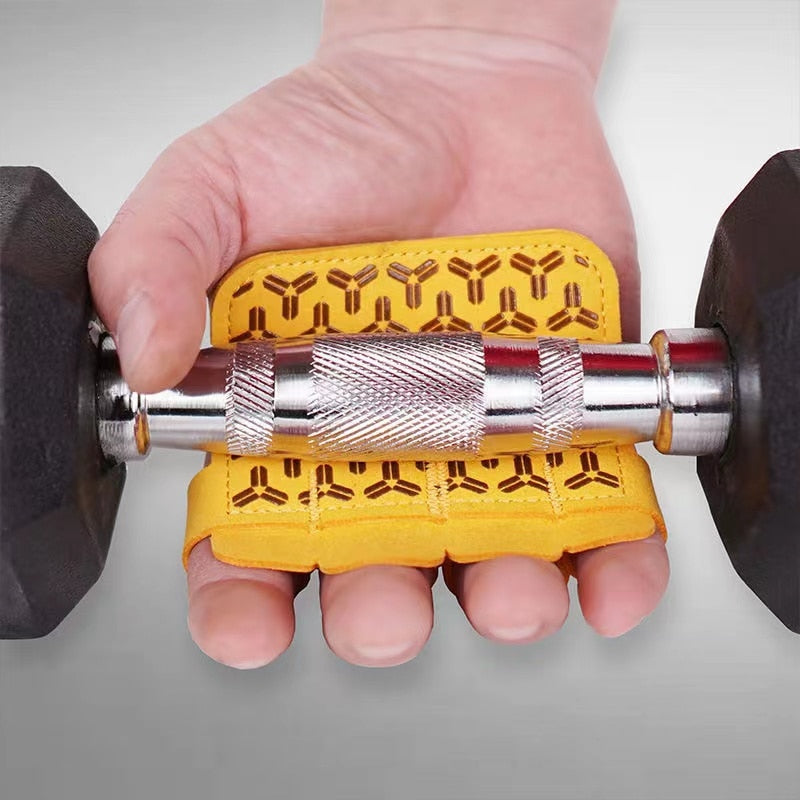 Silica Gel Anti-Skid Leather Weight Lifting Hand Guard Gloves