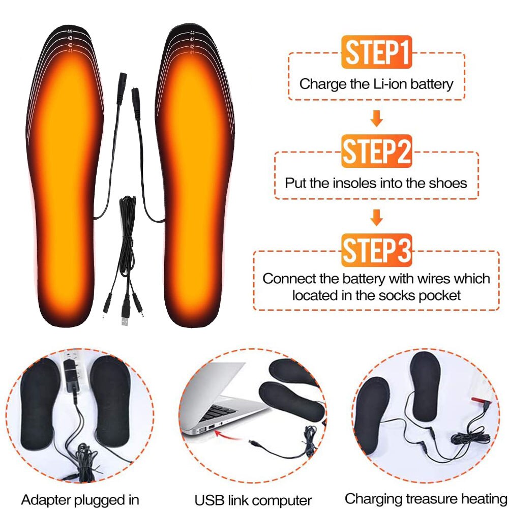 USB Heated Shoe Insoles Electric Foot Warming Pad