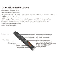V7 Wireless Bluetooth Earphone TF Card MP3 Player Neckband