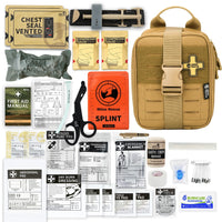 RHINO RESCUE IFAK Trauma Kit First Aid Medical Pouch Emergency  Survival Gear and Equipment with Molle Car Travel Hiking