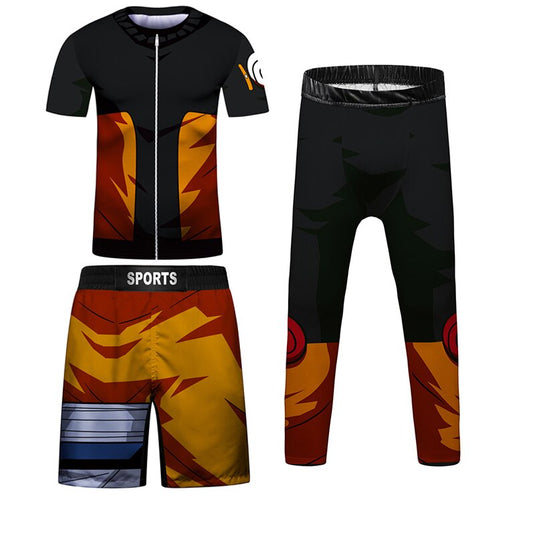 Kids Rashguard Jiu Jitsu T-shirt+Pant Suit MMA
