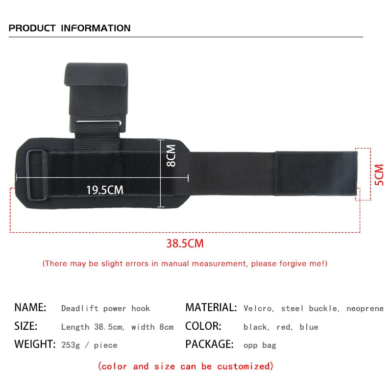 Weight Lifting Hook Grips Padded With Wrist Wraps