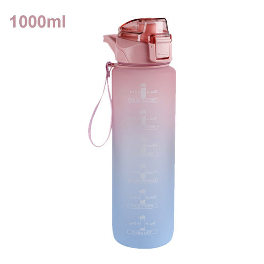 2L Large Capacity Water Bottle Straw Cup Gradient Color