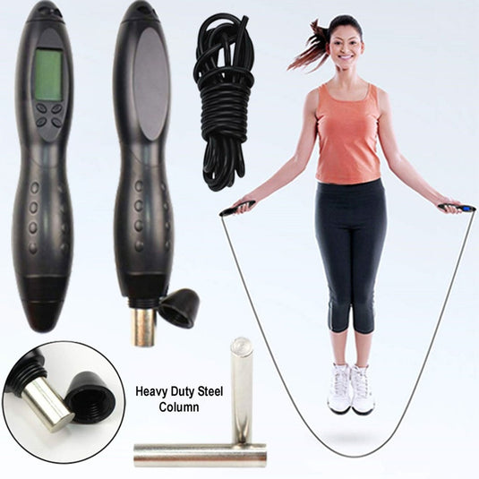 New Adjustable Digital Jumping Skipping Rope Calorie Counter Timer For Fitness Crossfit Exercise Workout Gym