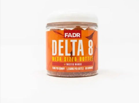FADR Delta 8 Gummies MEGA 25mg 50ct Twisted Mango.