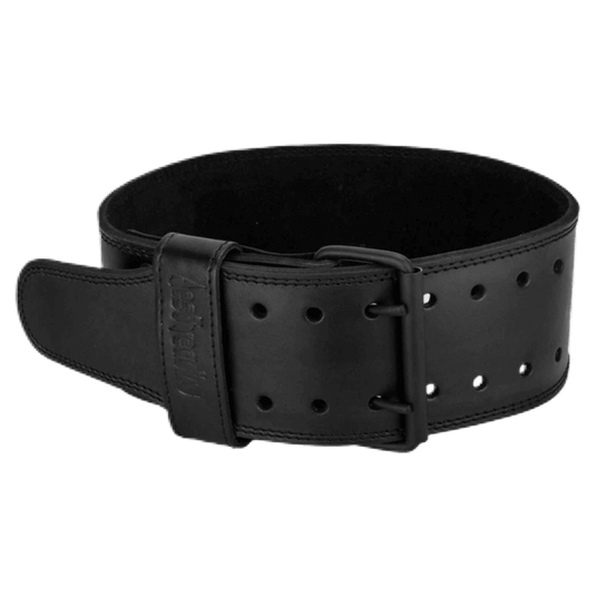 Aesthreadics Custom Black Leather Powerlifting Belt BuiltAthletics